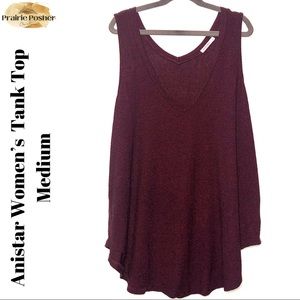 Anistar Tank Top, Womens Medium, Burgundy, EUC, PrairieposherCA